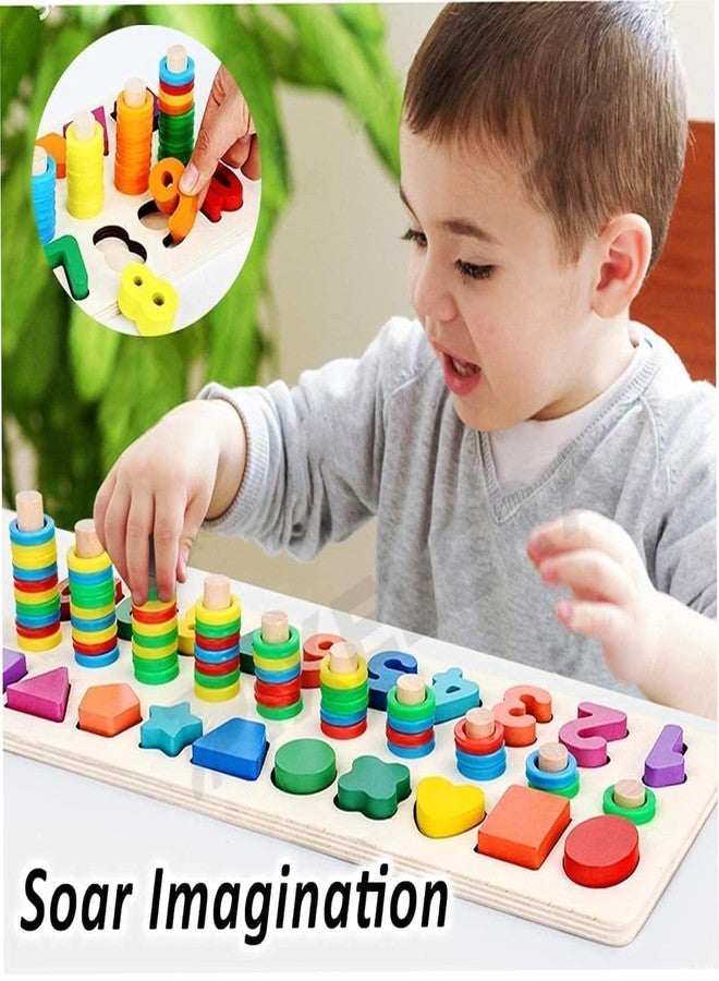 Fun4you-1-10 Counting Board with Shapes & Math Symbols | Educational Wooden Toy for Toddlers & Preschool Kids (2+ Years) Multicoloured - Image 4